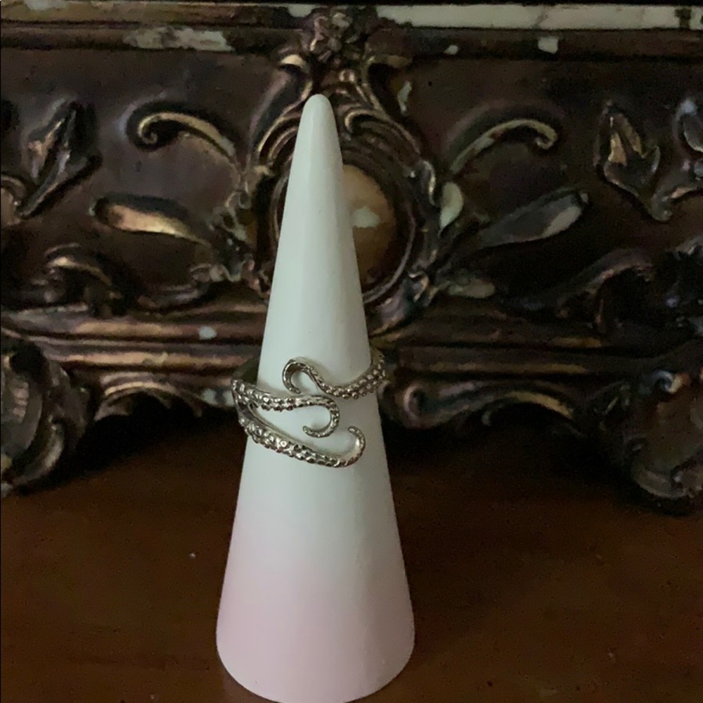 Silver octopus tentacle ring